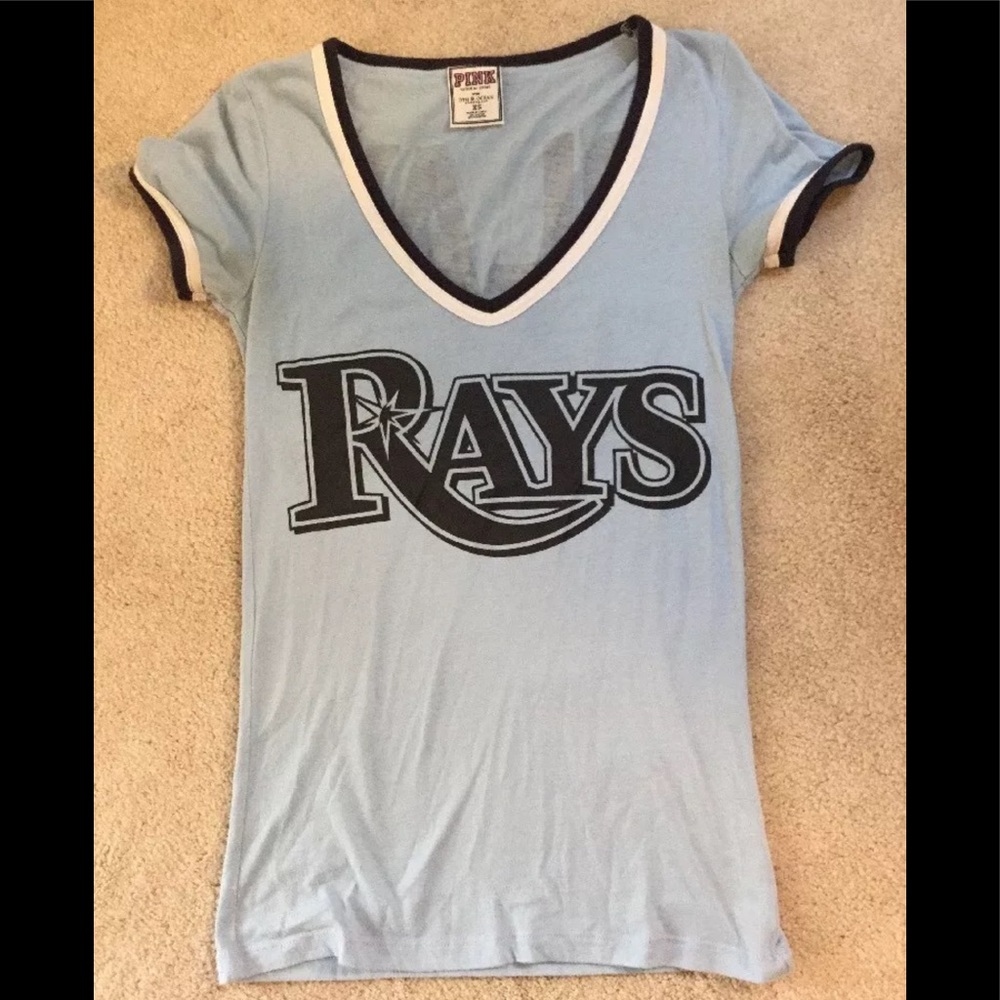 PINK Tampa Bay rays baseball t shirt Xs v neck